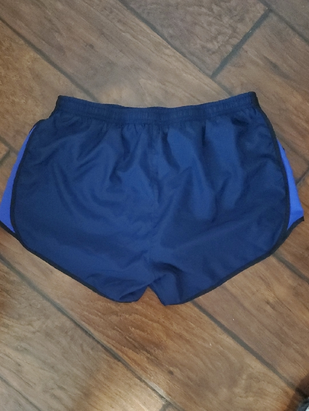 Nike Dri-Fit Women’s Navy and Black Athletic Running Shorts - Picture 3 of 4